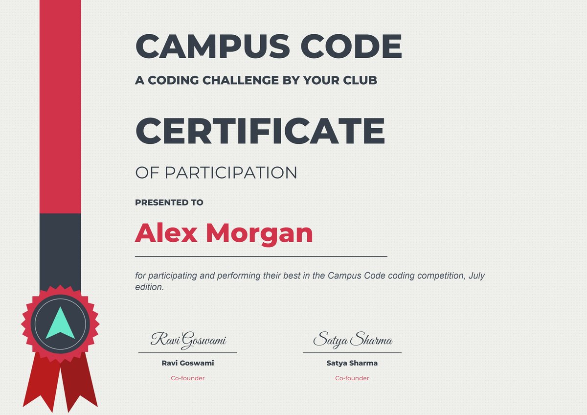 Coding club certificate of participation preview